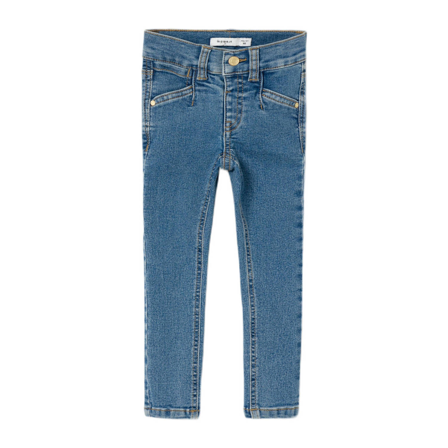 Name it MINI skinny jeans NMFPOLLY medium blue denim Blauw Meisjes Katoen 104