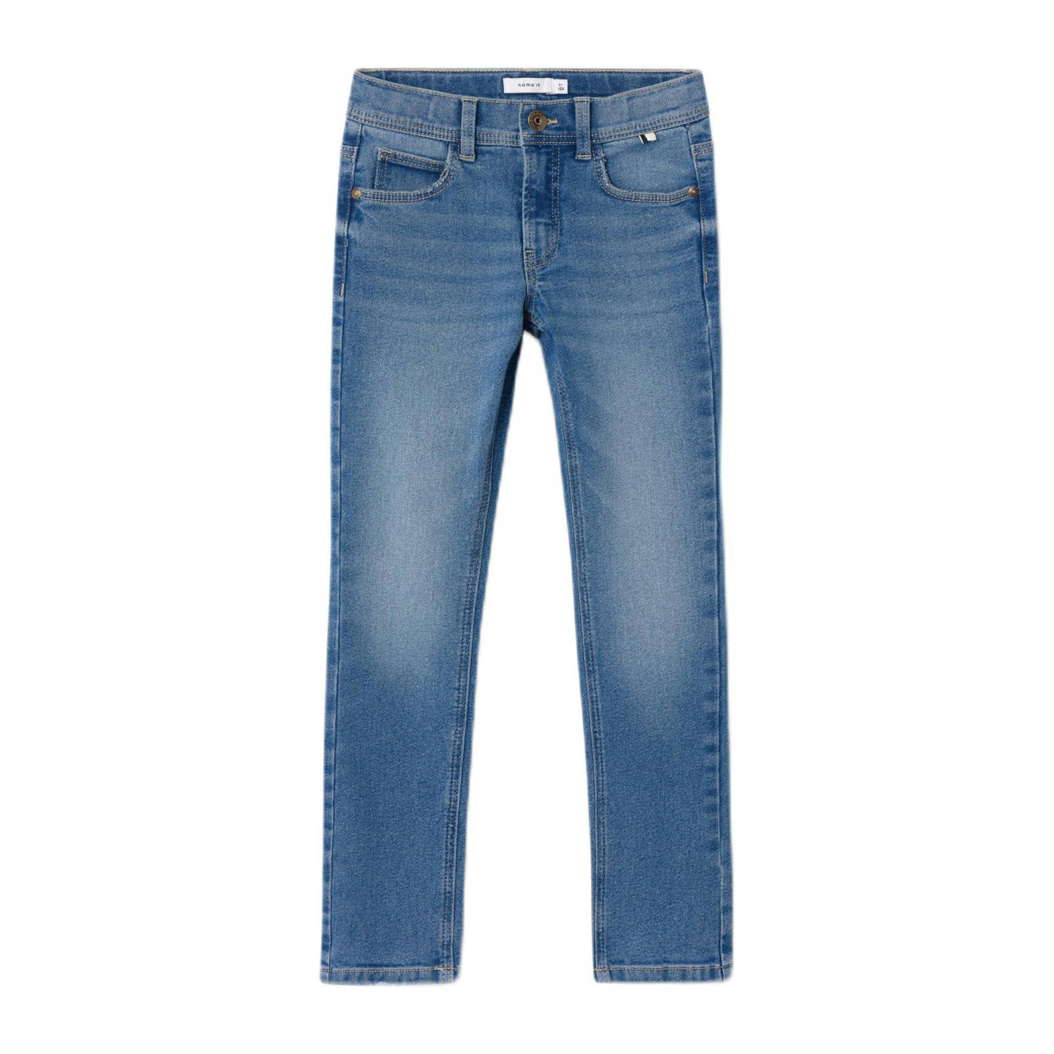 Name it KIDS slim fit jeans NMMSILAS medium blue denim Blauw Jongens Katoen 116