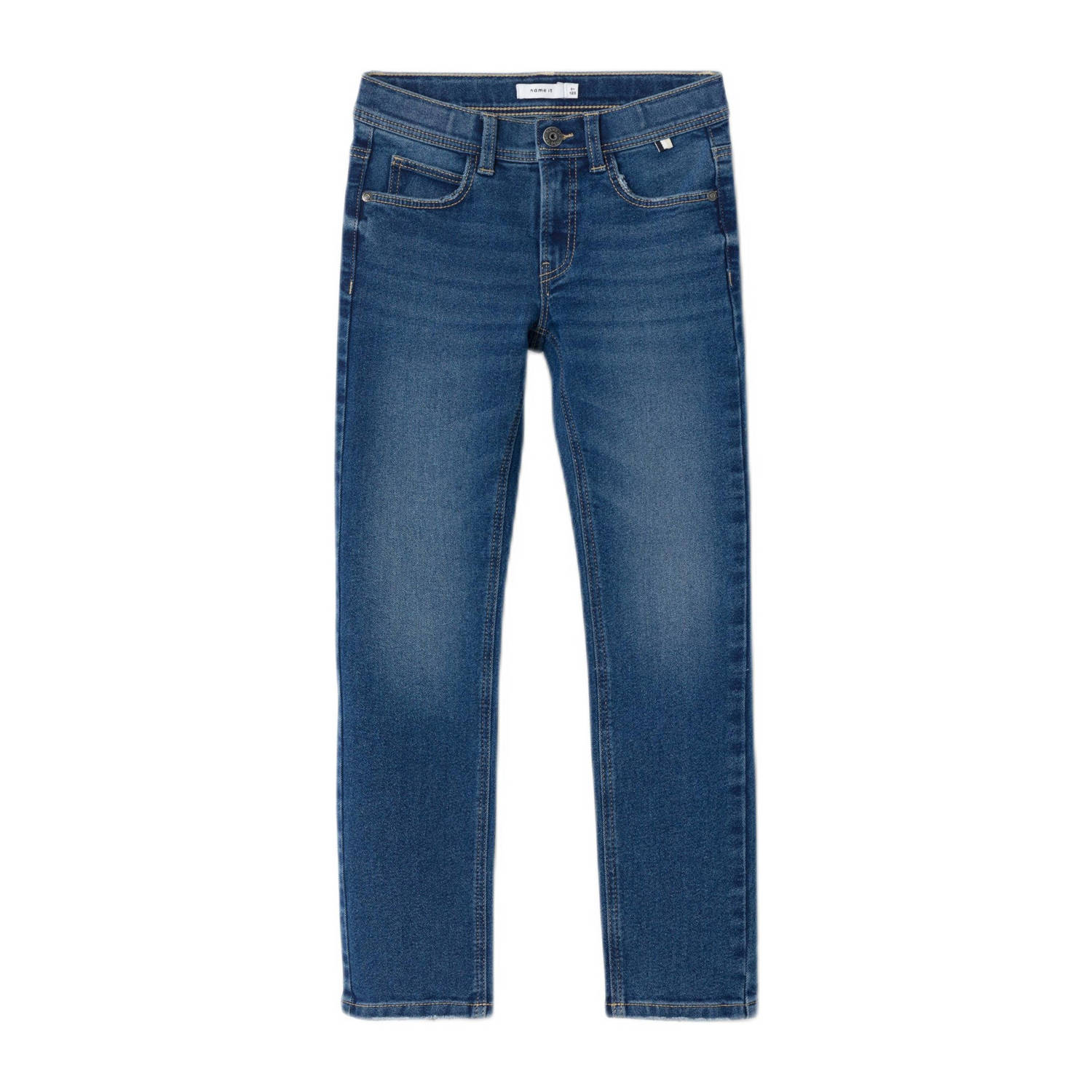 Name it KIDS slim fit jeans NMMSILAS dark blue denim Blauw Jongens Katoen 116