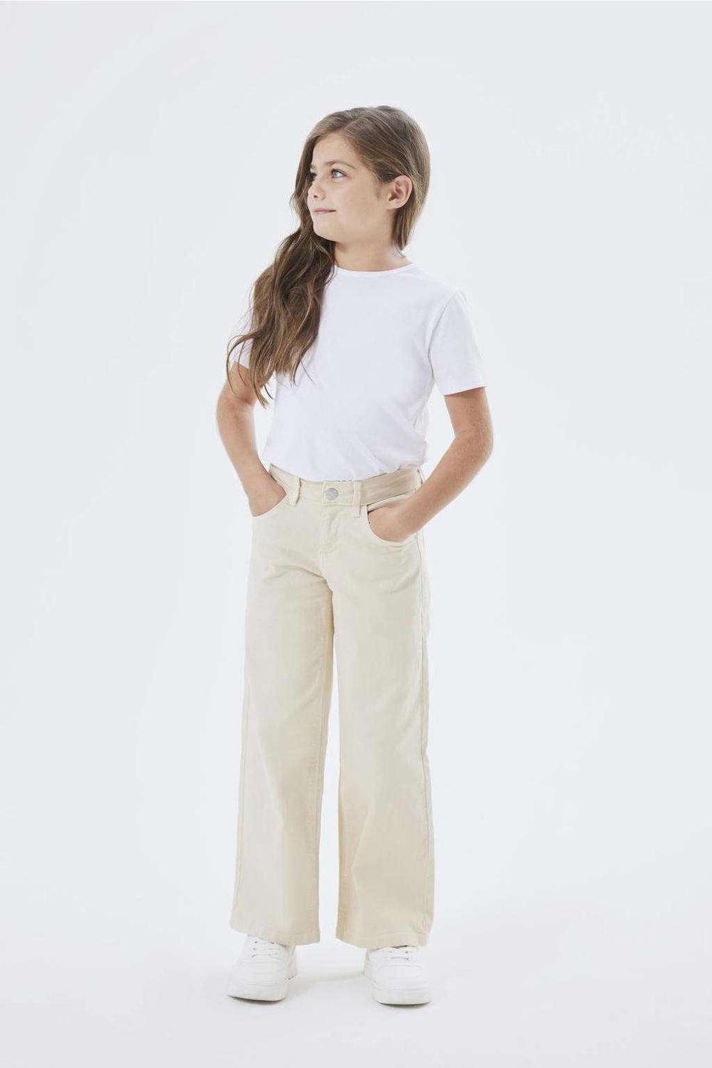 NAME IT KIDS wide leg jeans NKFROSE ecru