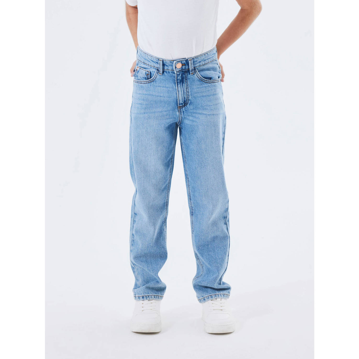 NAME IT KIDS straight fit jeans NKFROSE medium blue denim