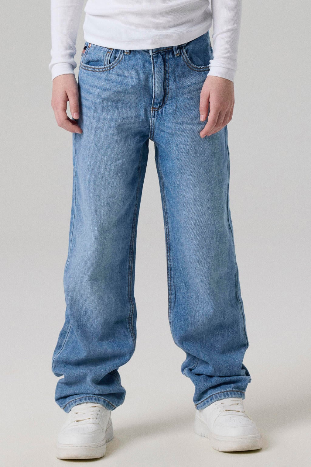 NAME IT KIDS straight leg jeans NKFROSE medium blue denim