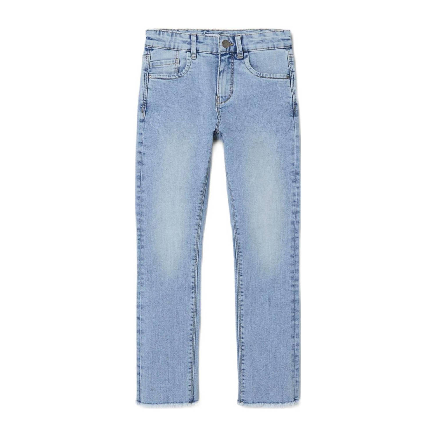 Name it KIDS skinny jeans NKFPOLLY light blue denim Blauw Meisjes Stretchdenim 110