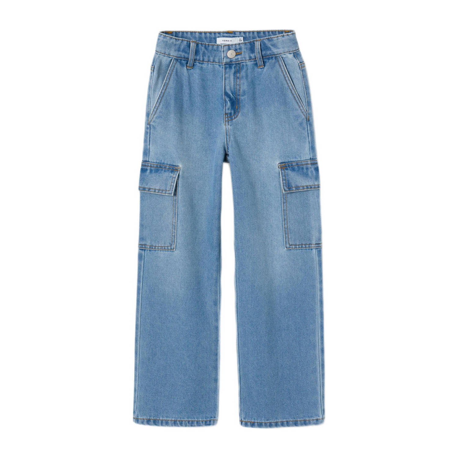Name it KIDS wide leg jeans NKFROSE light blue denim Blauw Effen 116