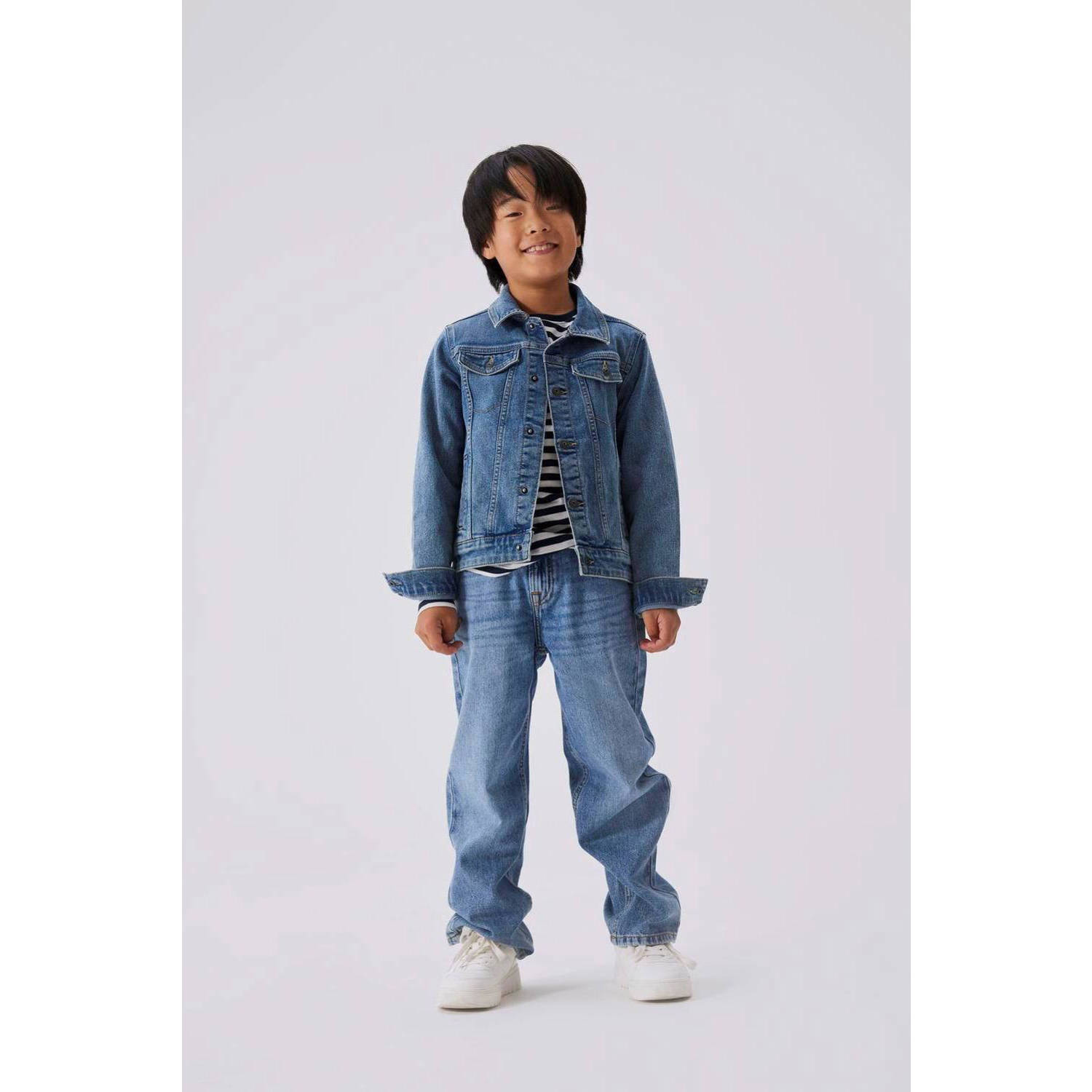 Name it KIDS straight fit jeans NKMRYAN medium blue denim Blauw Effen 152