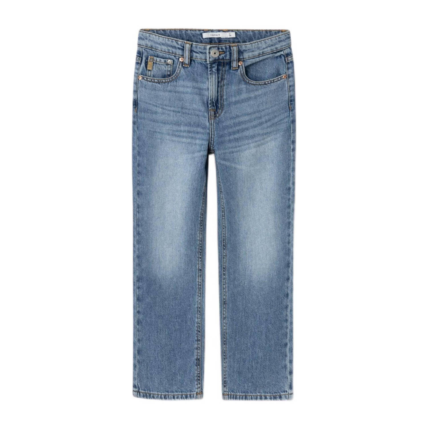 Name it KIDS straight fit jeans NKMRYAN medium blue denim Blauw Effen 152