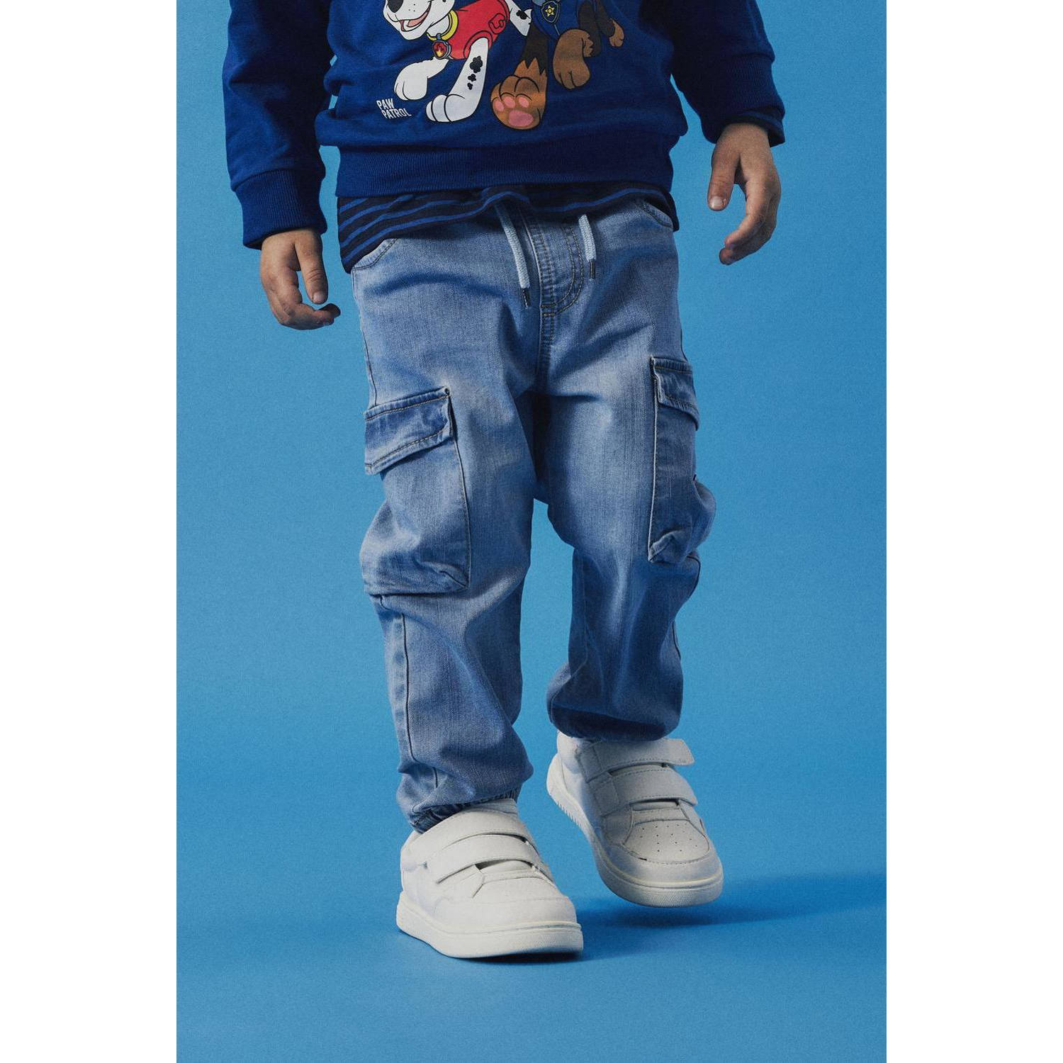 Name it MINI loose fit jeans NMMBEN medium blue denim Blauw Effen 104