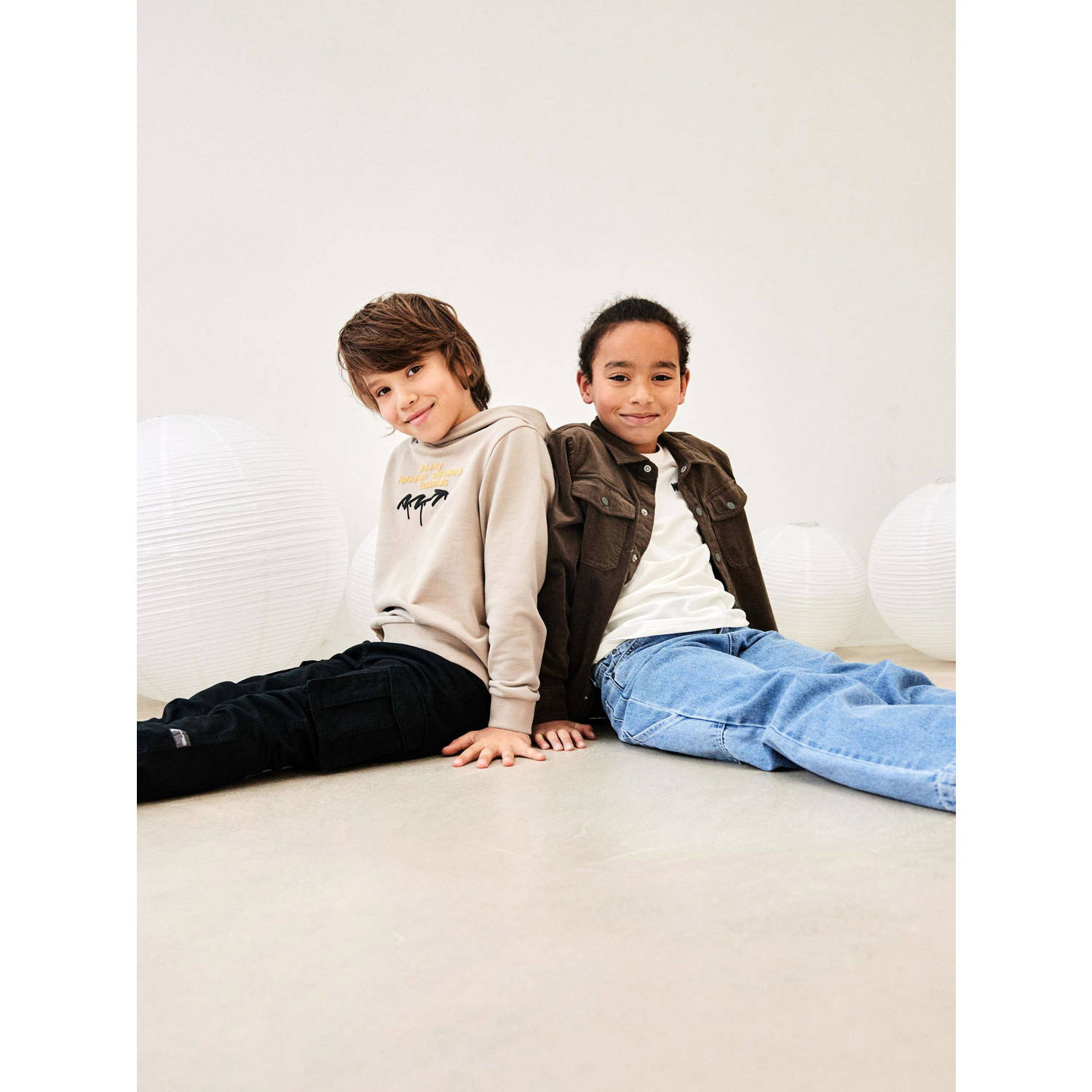 NAME IT KIDS loose fit cargobroek NKMBEN zwart
