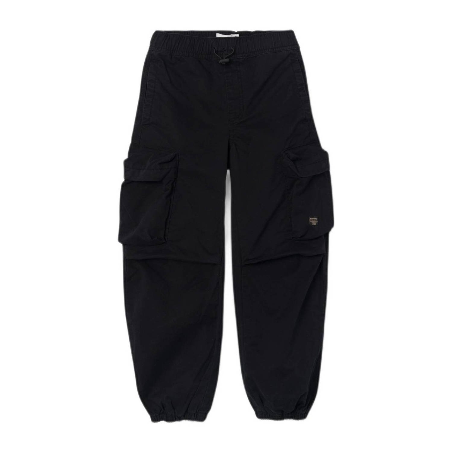 Name it KIDS loose fit cargobroek NKMBEN zwart Jongens Katoen Effen 140