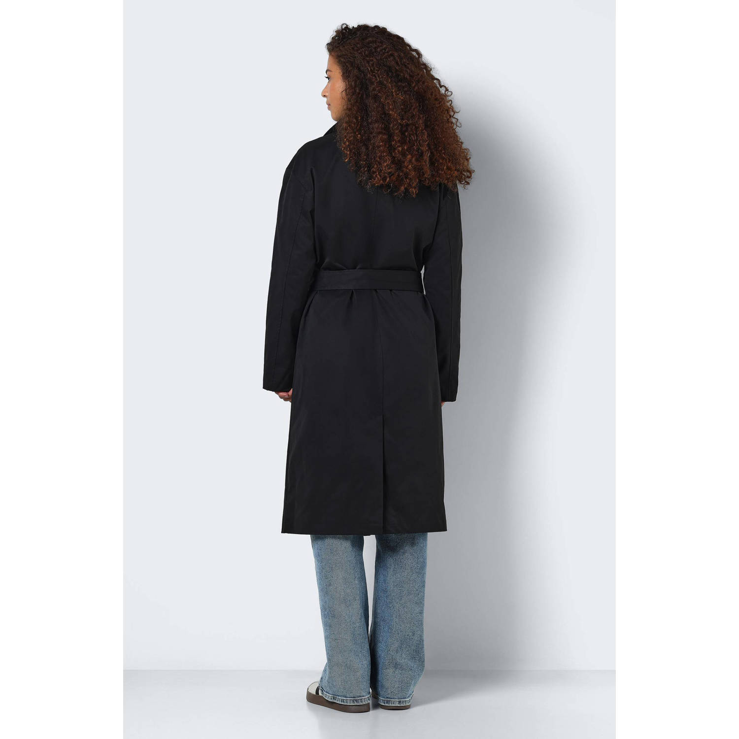 NOISY MAY trenchcoat jas NMMANYA met ceintuur zwart