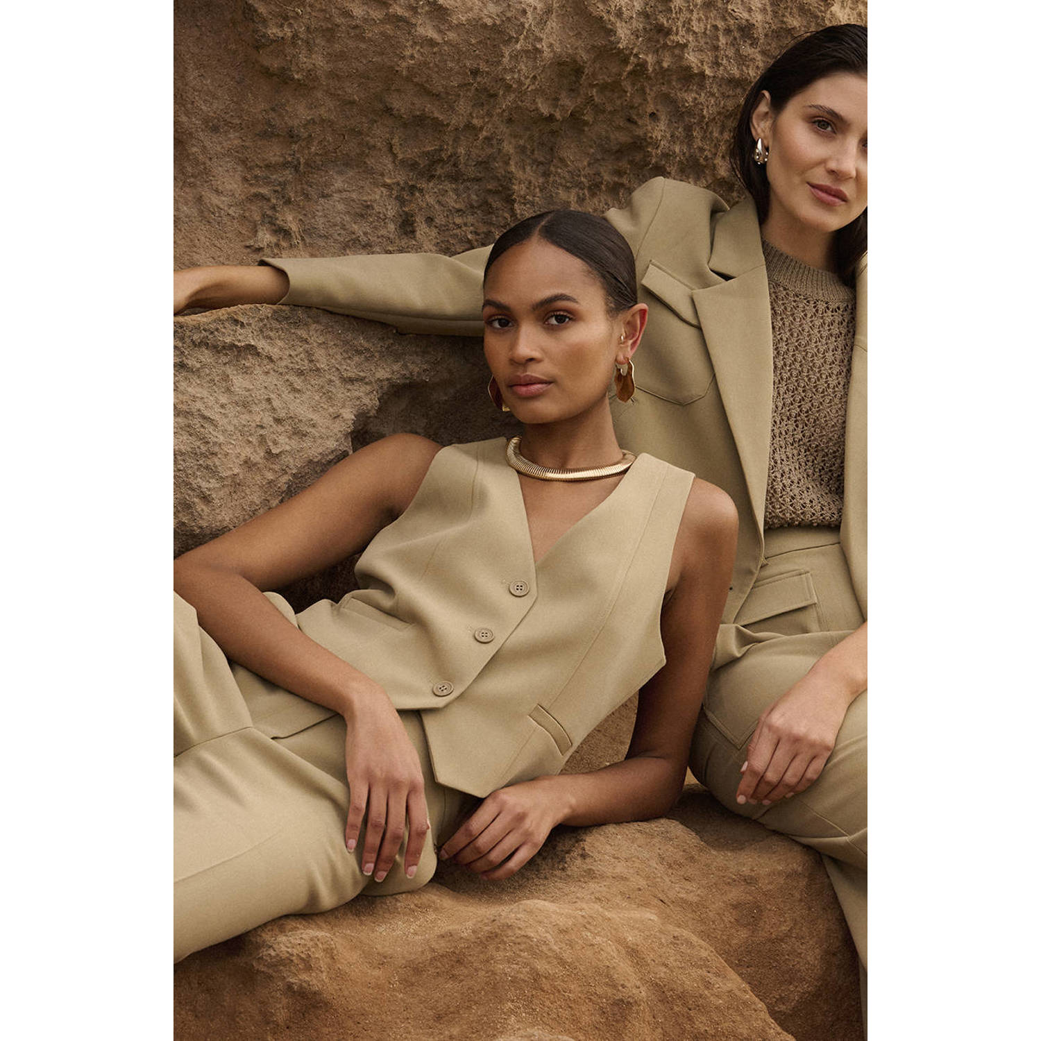 Aaiko midi rok SALANA beige
