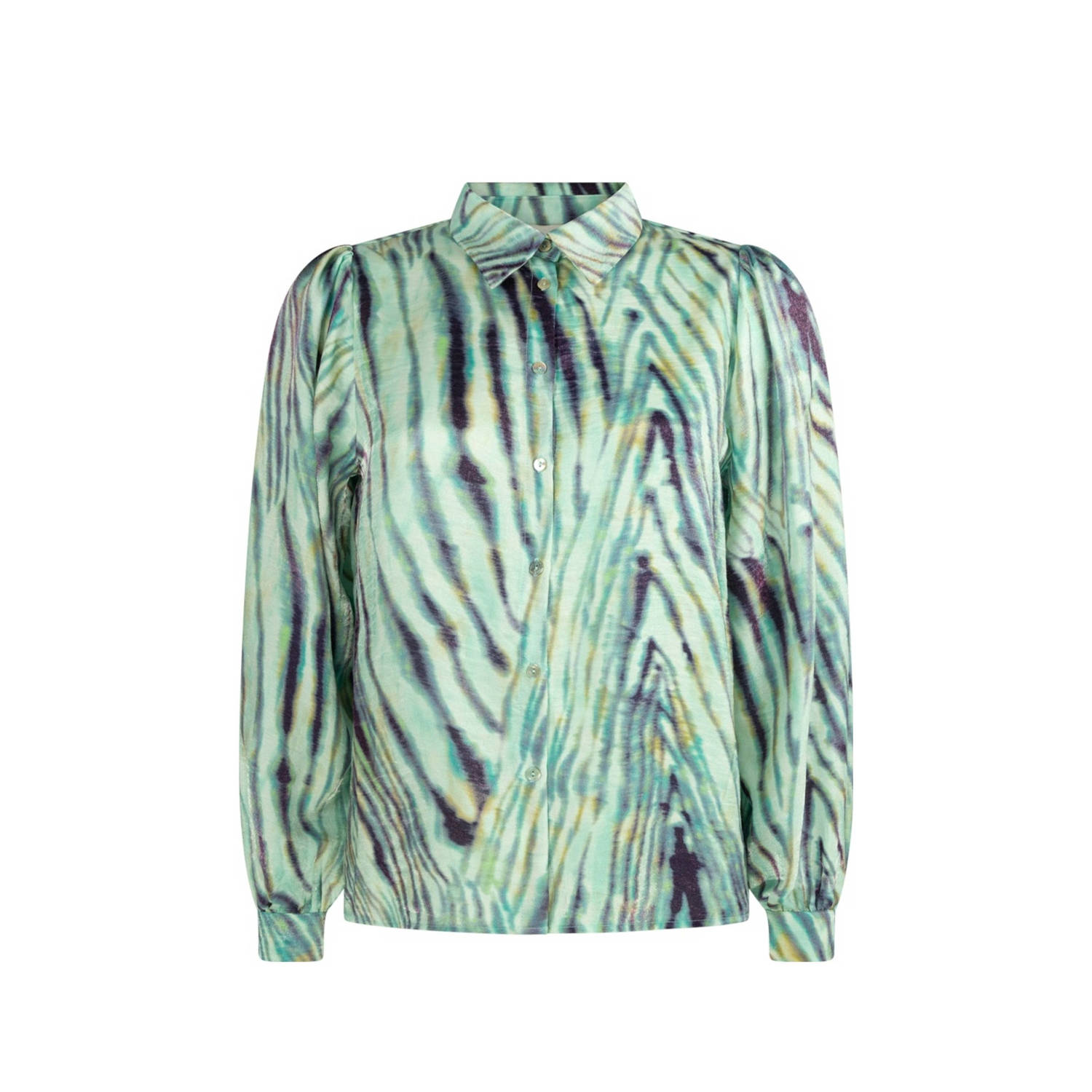 Aaiko blouse met zebraprint blauw zwart