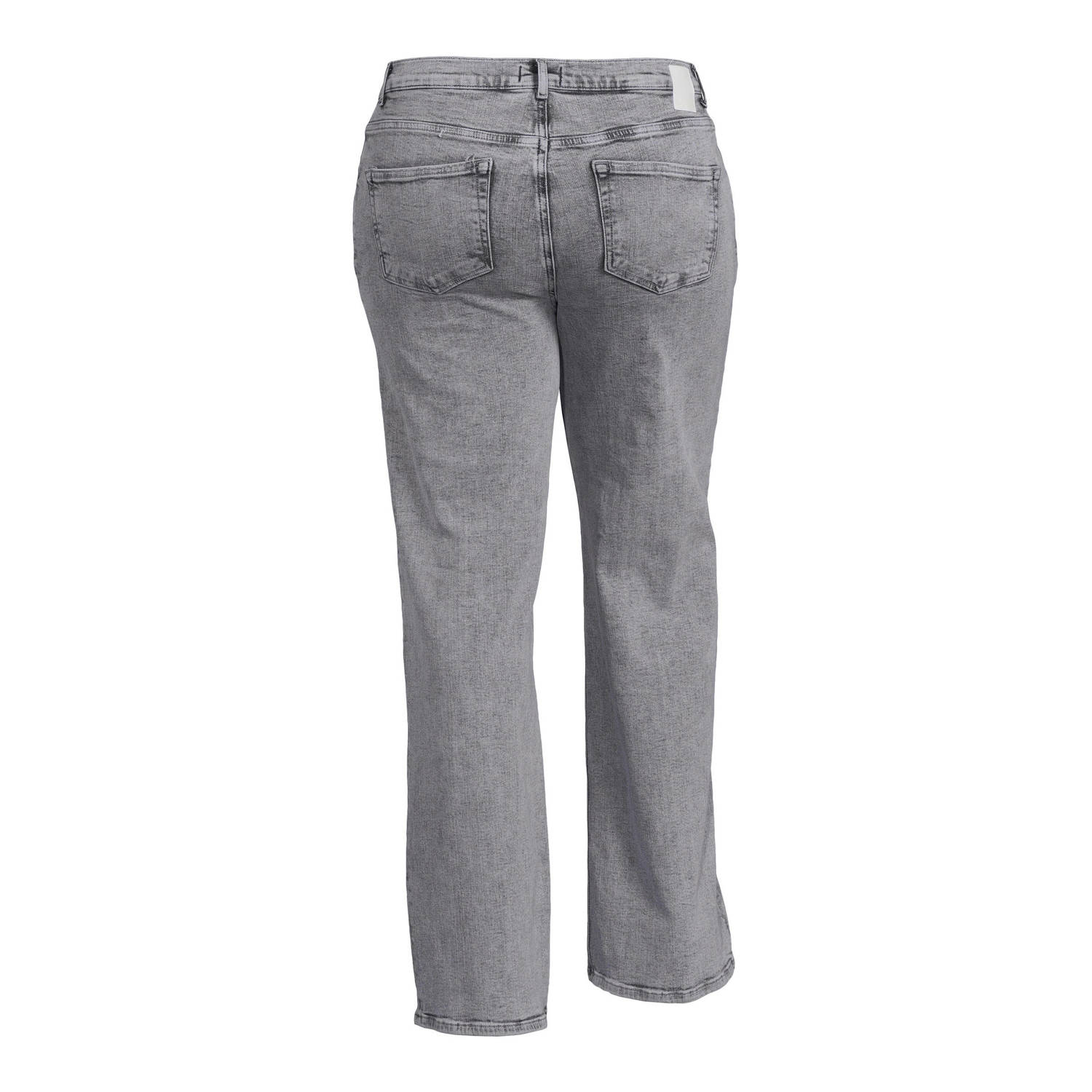 PIECES Curve high waist straight jeans PCFLEUR grey denim