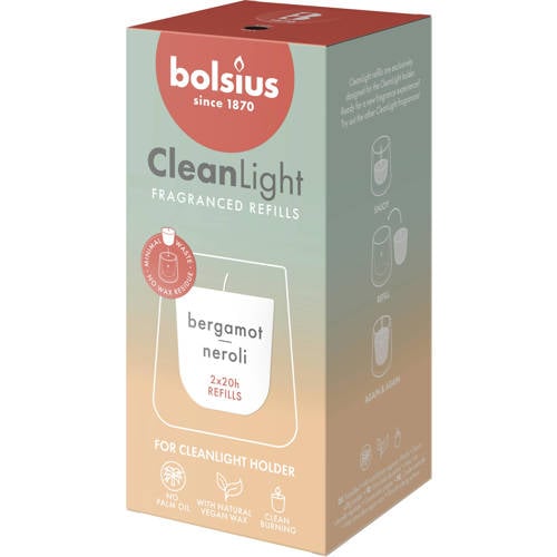 Wehkamp Bolsius geurkaars CleanLight Refill (set van 2) aanbieding