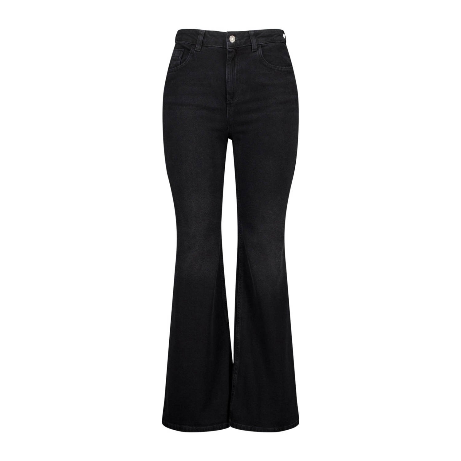 MS Mode high waist flared jeans black denim