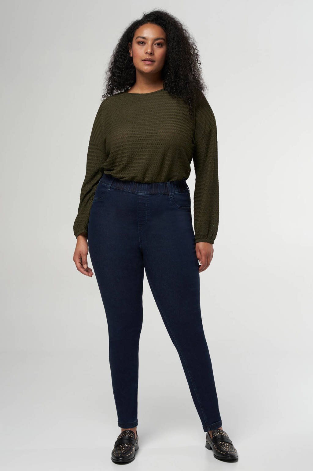 MS Mode skinny tregging dark blue denim wehkamp