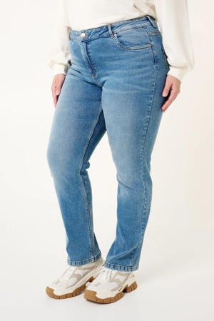 straight leg jeans stonewashed light blue denim