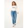 MS Mode straight leg jeans stonewashed light blue denim