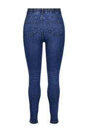 thumbnail: Dark blue denim dames MS Mode skinny tregging dark blue van denim met regular waist en elastische tailleband