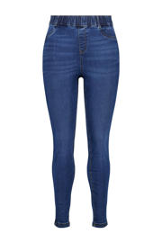 thumbnail: Dark blue denim dames MS Mode skinny tregging dark blue van denim met elastische tailleband en effen