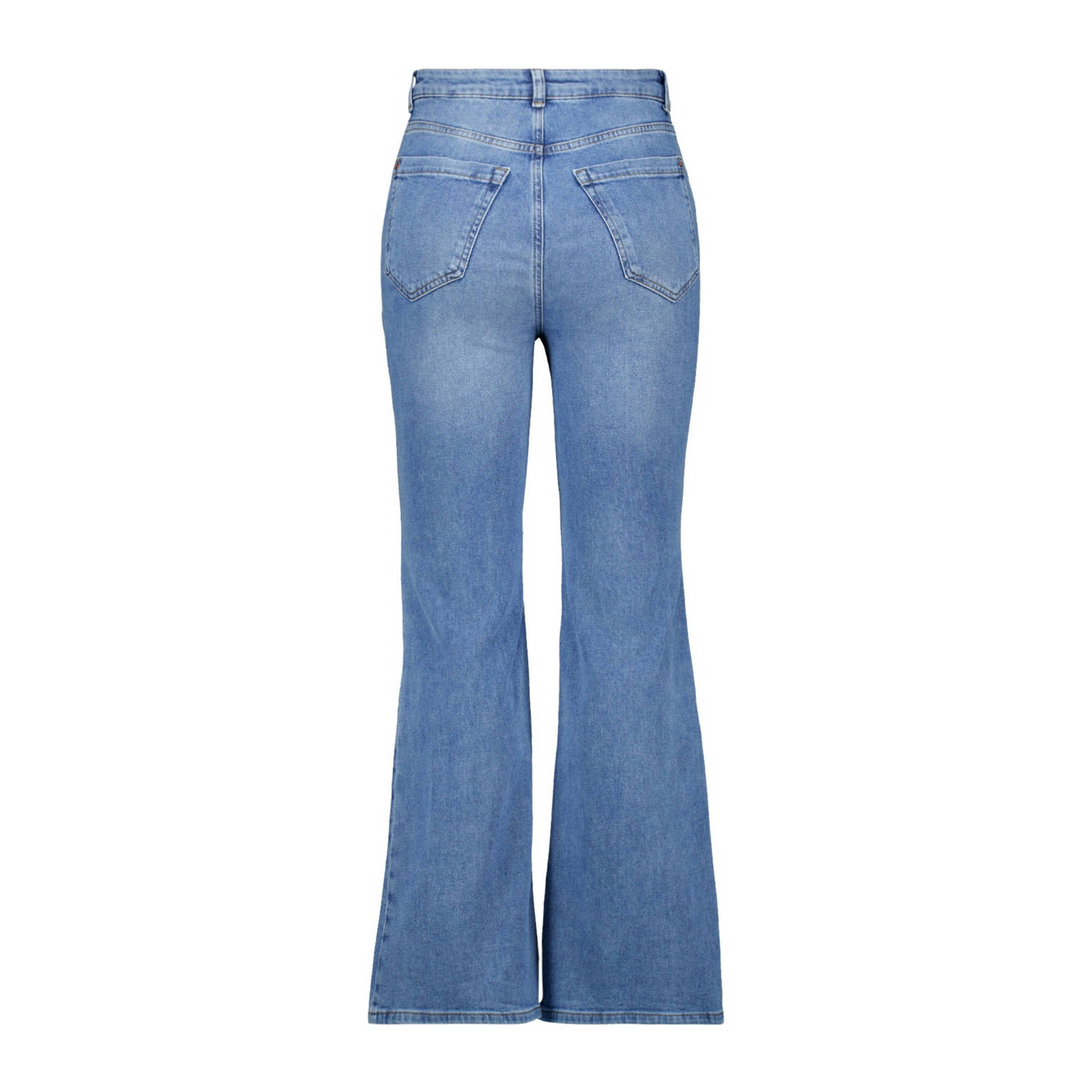 MS Mode high waist flared jeans stonewash light blue denim