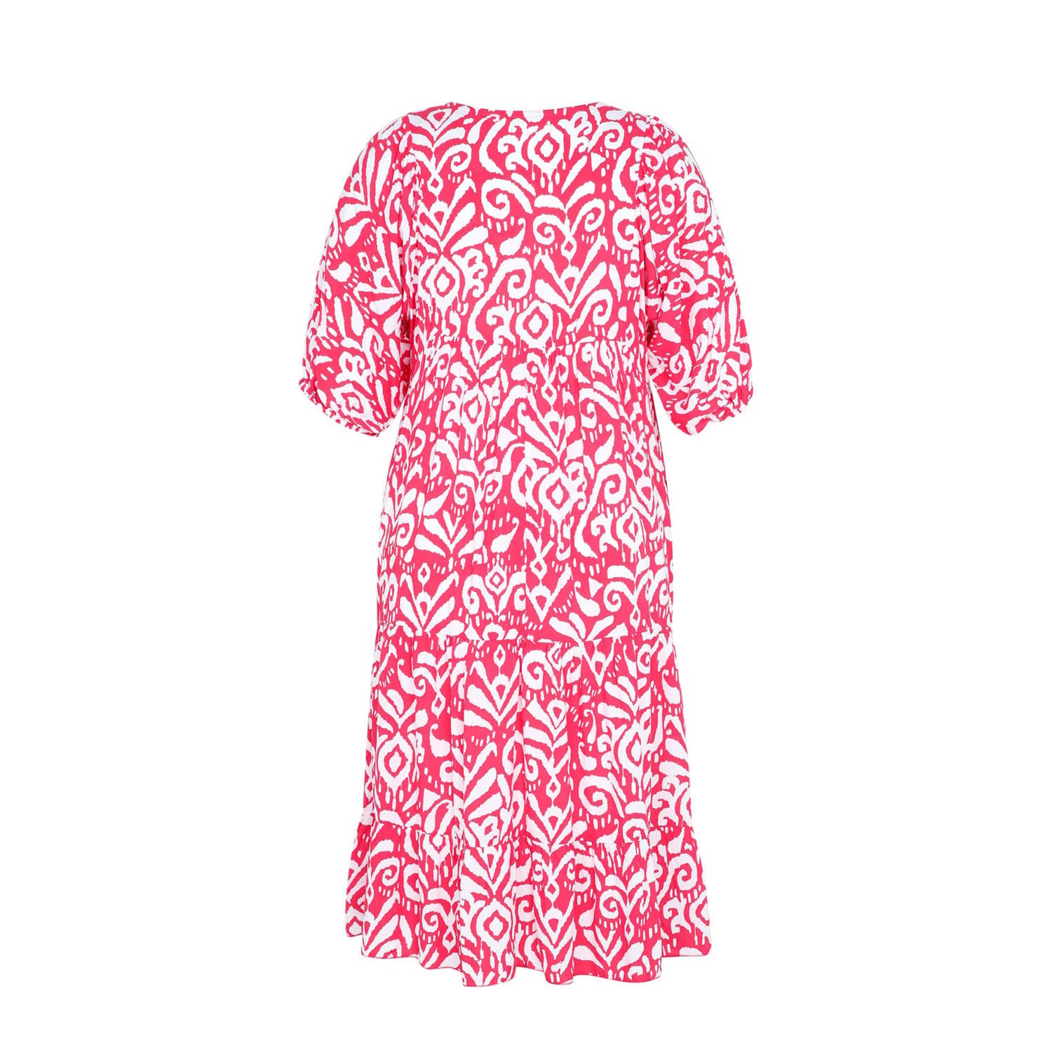 Paprika maxi jurk met all over print rood