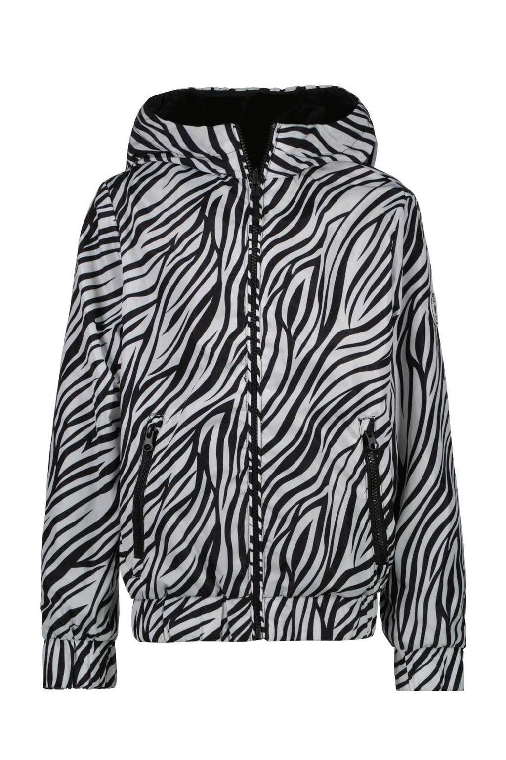reversible zomerjas GEWI met zebraprint zwart