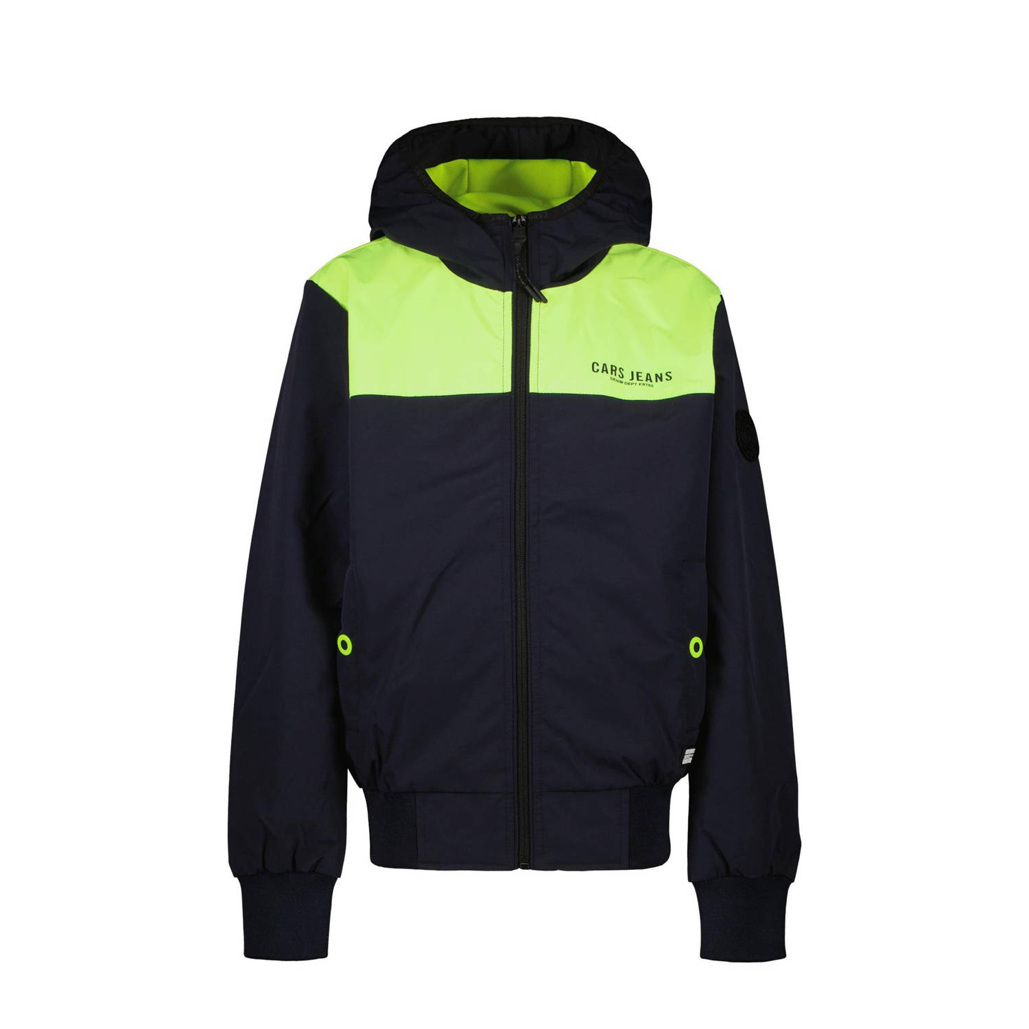 Cars softshell jas zomer DAIZER donkerblauw groen Jongens Nylon Capuchon 140