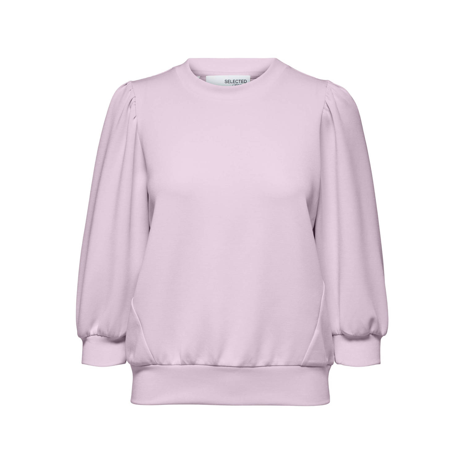SELECTED FEMME sweater SLFTENNY met plooien roze