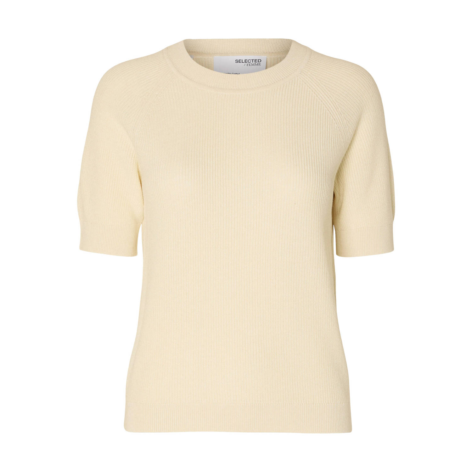SELECTED FEMME gebreide top SLFELINNA lichtgeel