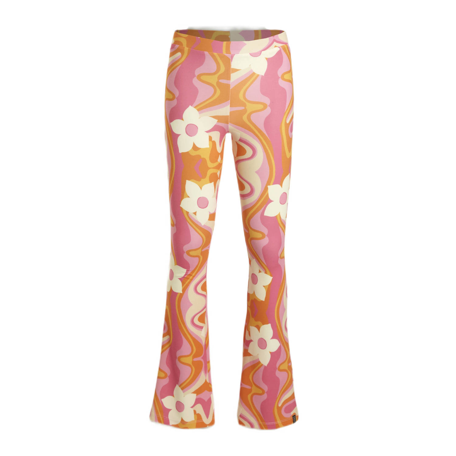 Cars flared broek MULTIA FLAIR met all over print roze oranje wit Meisjes Polyester 128