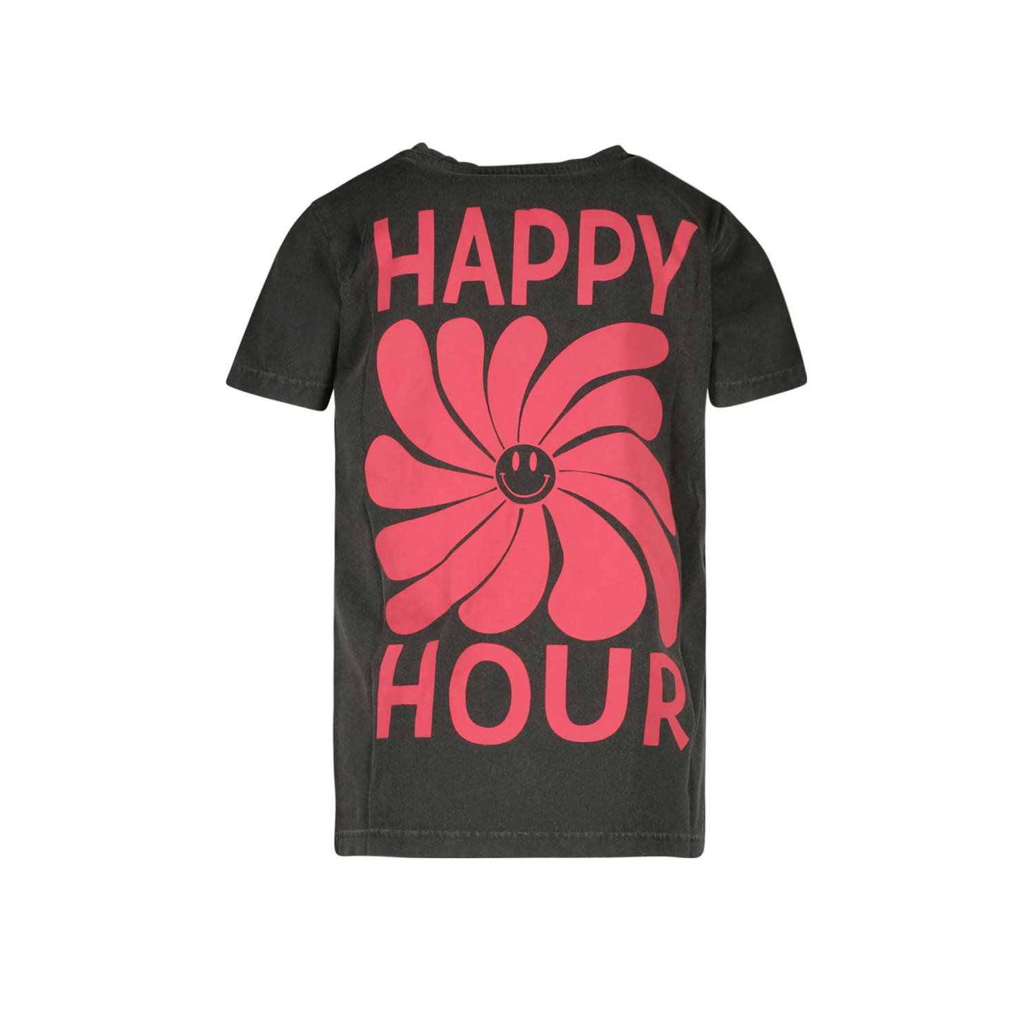Cars T-shirt CARRO met backprint zwart roze