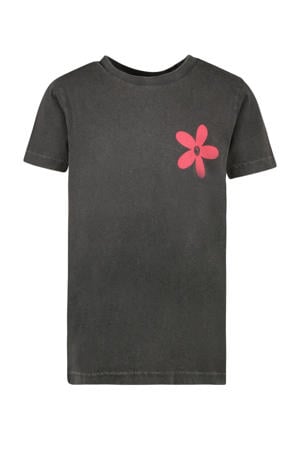 T-shirt CARRO met backprint zwart/roze