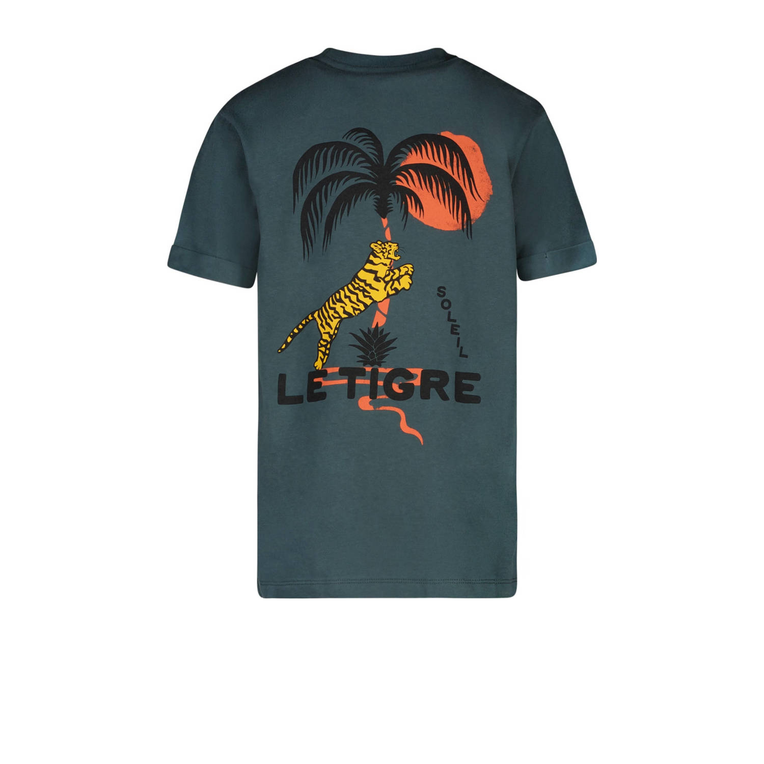 Cars T-shirt DRAYCO met backprint mosgroen
