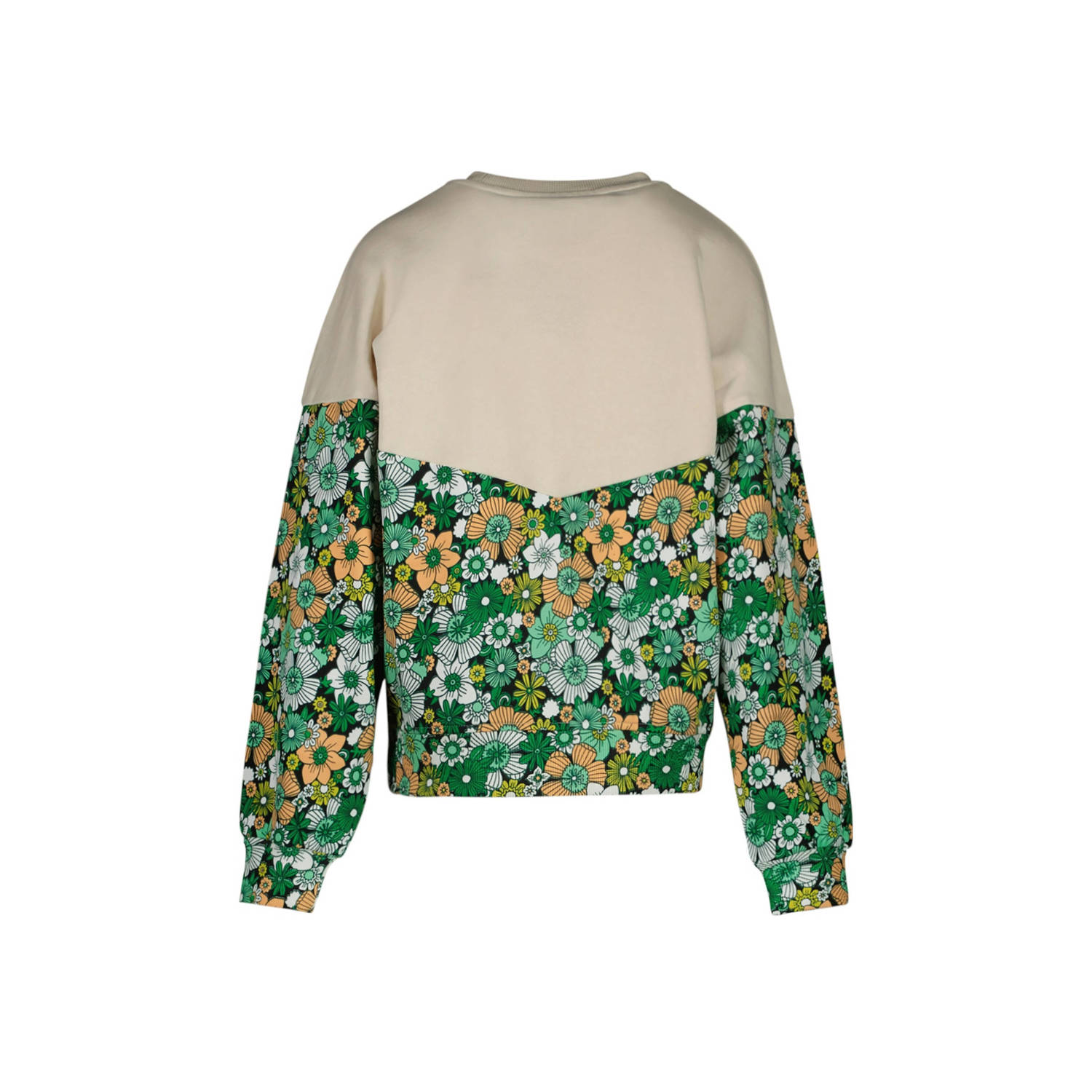 Cars gebloemde sweater ROSETTE SWEAT groen ecru oranje