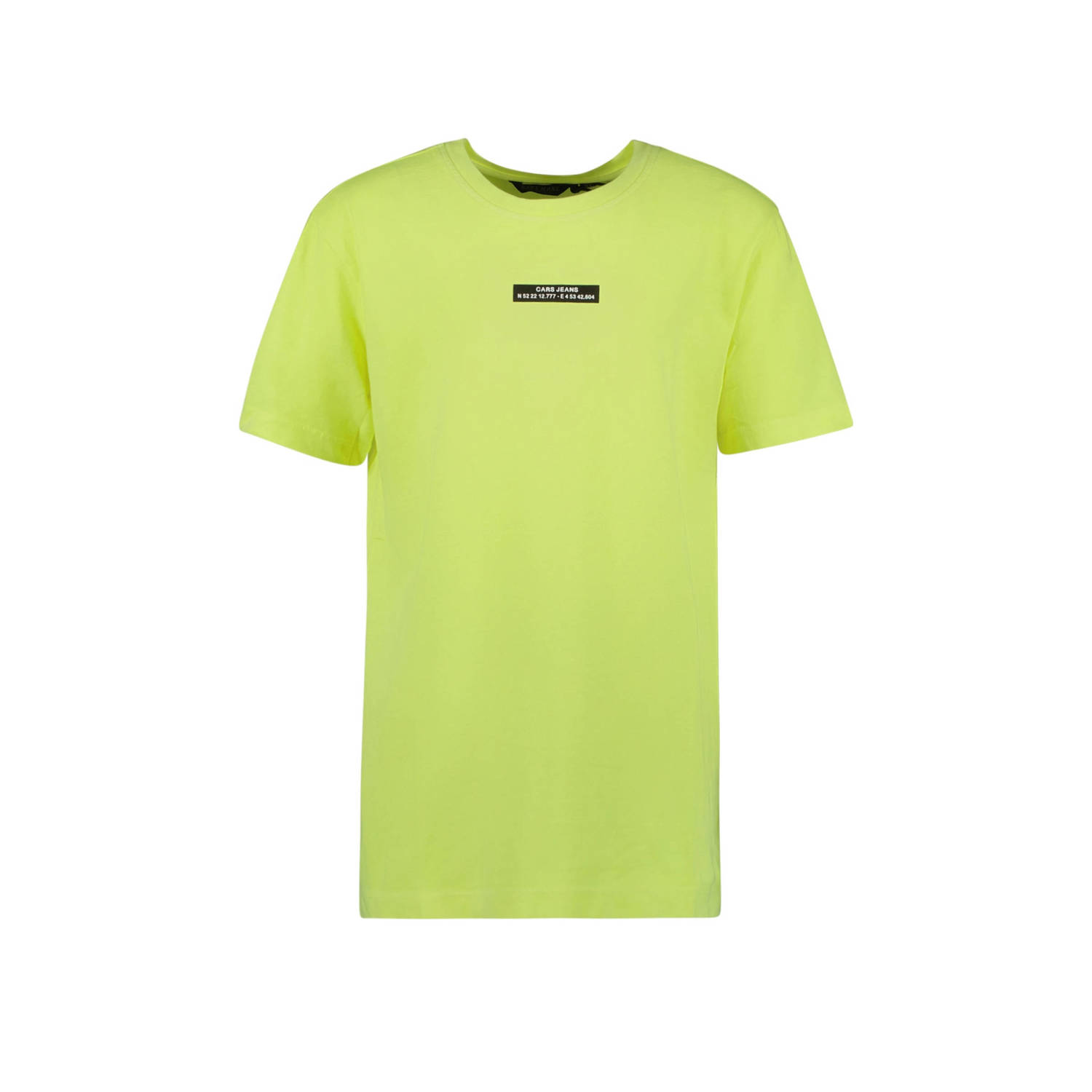 Cars T-shirt SONO met tekst neon geel Jongens Katoen Ronde hals Tekst 116