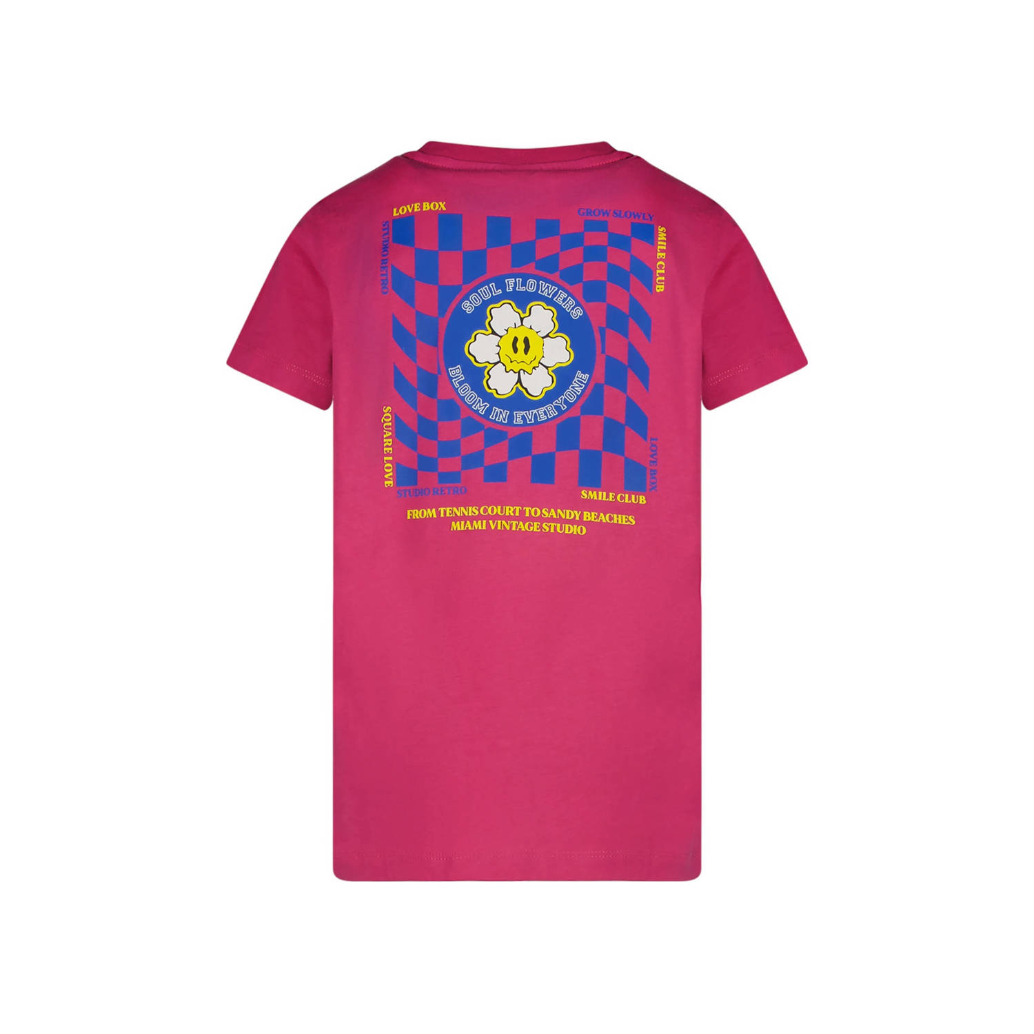 Cars T-shirt VIOLETT met backprint fuchsia