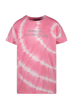 tie-dye T-shirt KAJIA roze/wit