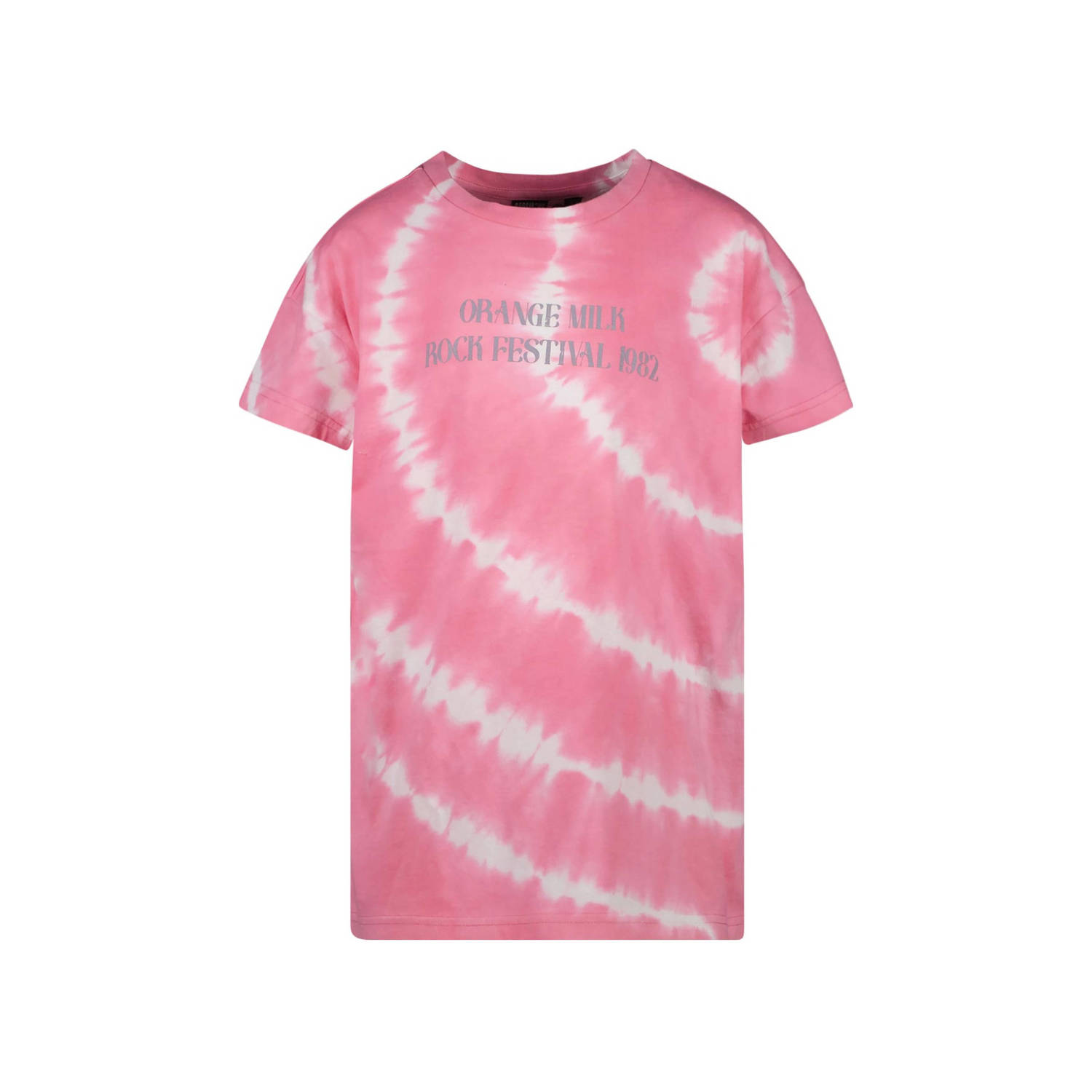 Cars tie-dye T-shirt KAJIA roze wit Meisjes Katoen Ronde hals Tie-dye 116