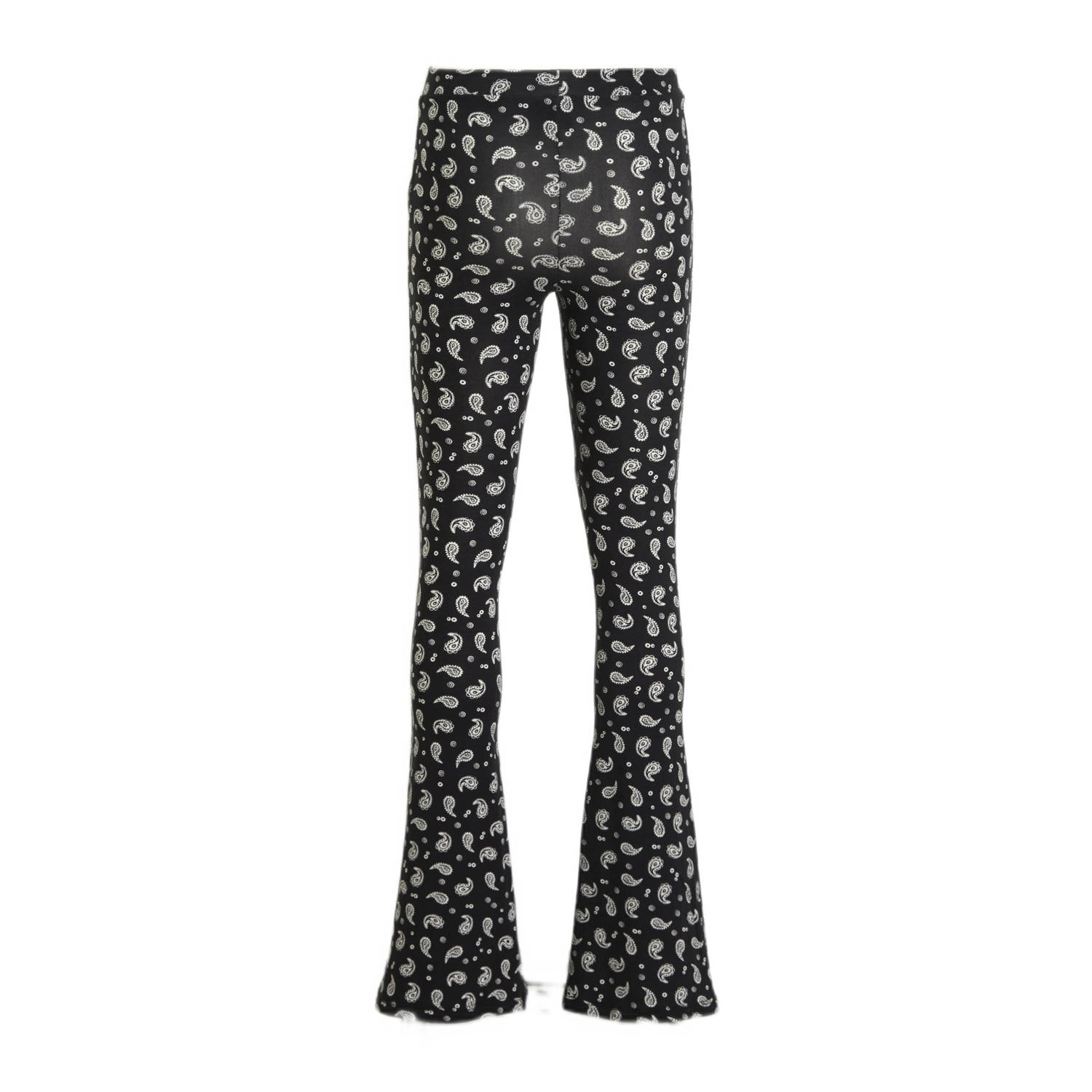Cars flared broek ILVA FLAIR met paisleyprint zwart wit