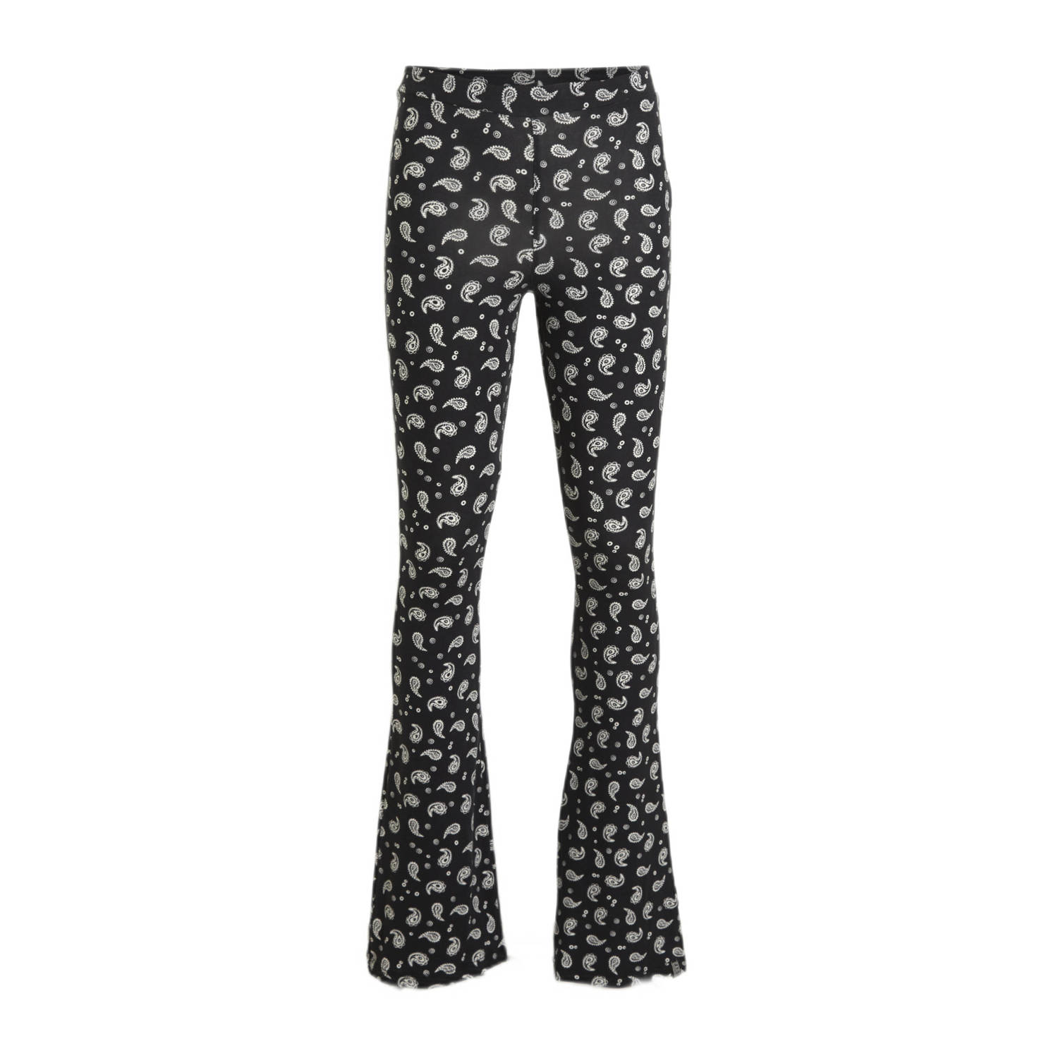 Cars flared broek ILVA FLAIR met paisleyprint zwart wit Meisjes Viscose 128