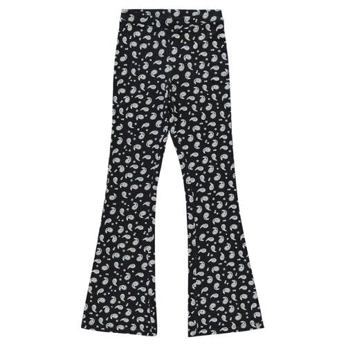 Cars flared broek ILVA FLAIR met paisleyprint zwart/wit afbeelding