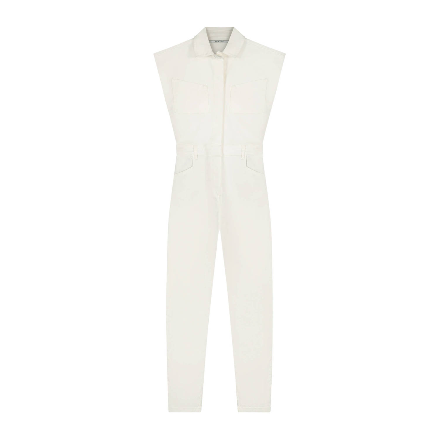 Homage Witte mouwloze denim jumpsuit White Dames