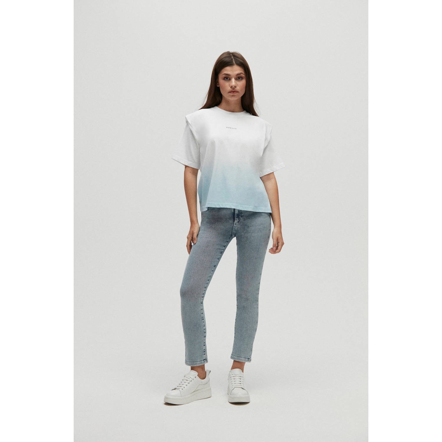 Homage to Denim high waist straight jeans Sarah medium blue denim