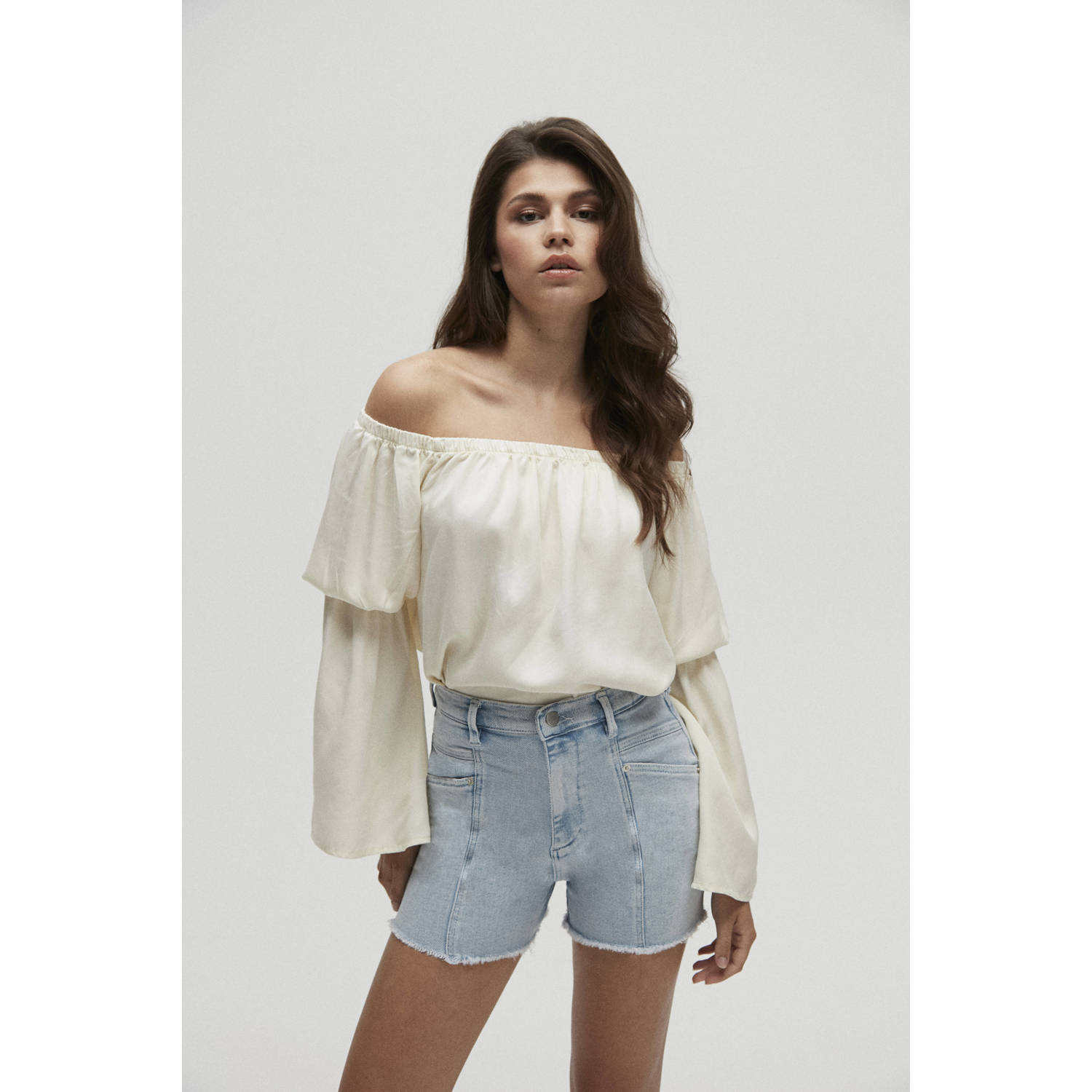 Homage to Denim straight fit short light blue denim