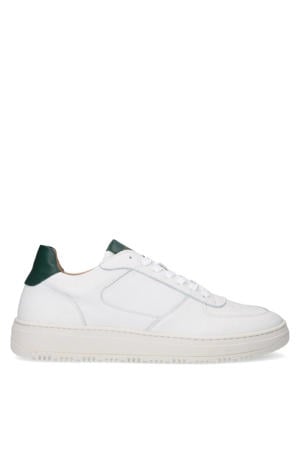 leren sneakers wit/blauw