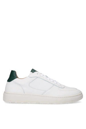 leren sneakers wit/blauw