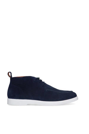suède veterboots blauw
