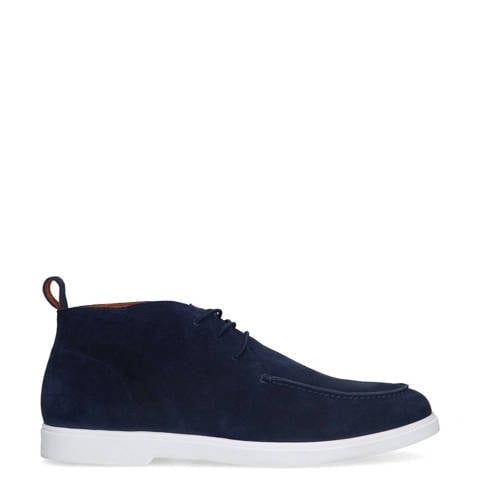 Manfield suède veterboots blauw afbeelding