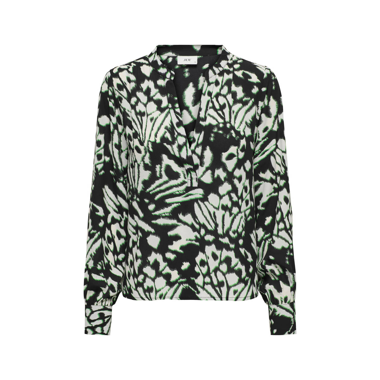 JDY LESLEY blousetop met all over print zwart wit groen